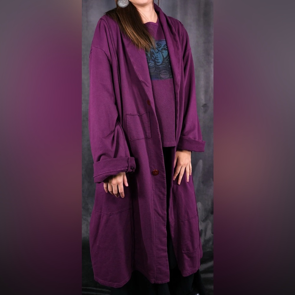 Blue Fish Opera Coat in Tyrian - Picture 4 of 7